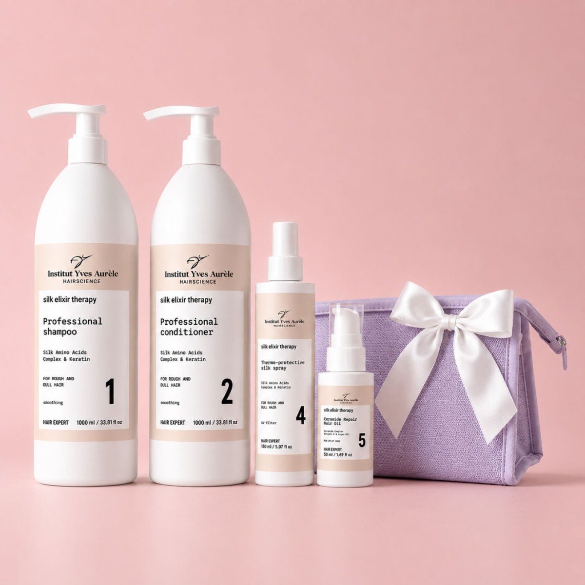 Silk Elixir Therapy - System odbudowy i wypełniania włosów z aminokwasami jedwabiu + Kosmetyczka w prezencie!