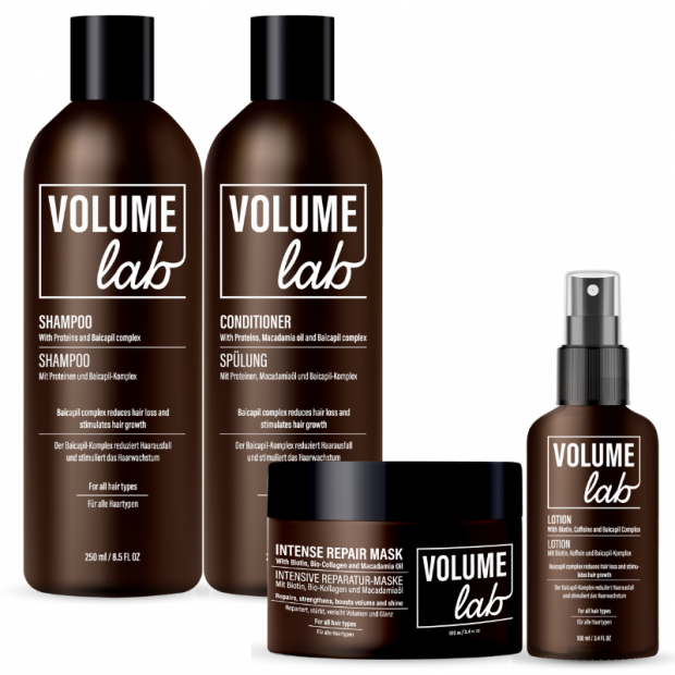Intensywny zestaw na porost włosów, przeciw ich wypadaniu oraz dla naprawy włosów VOLUME LAB
