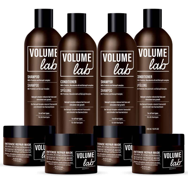 Intensywny zestaw na porost i odbudowę włosów VOLUME LAB - Zestaw ośmiu produktów